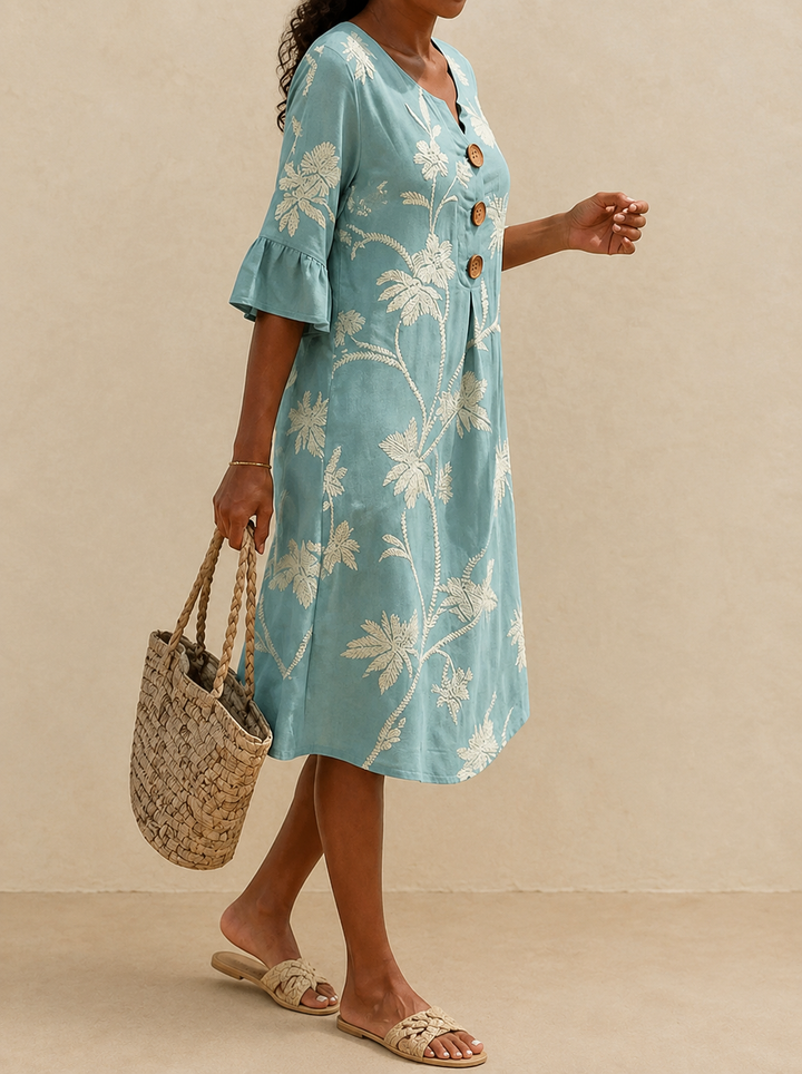 Fiorenza | Robe midi avec broderie florale