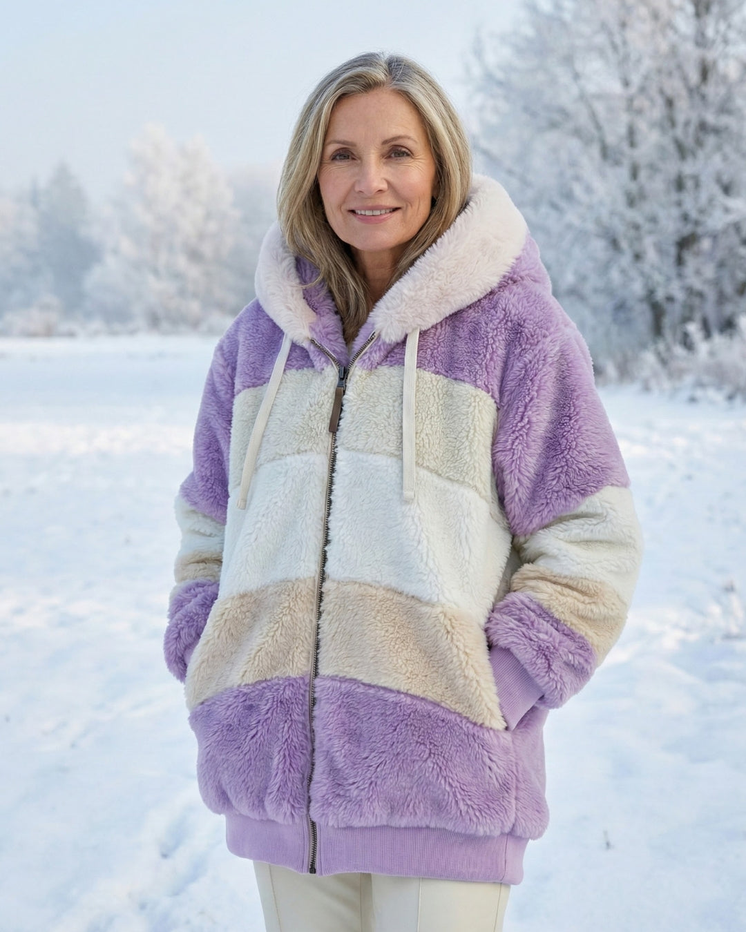 Veste en peluche colorée