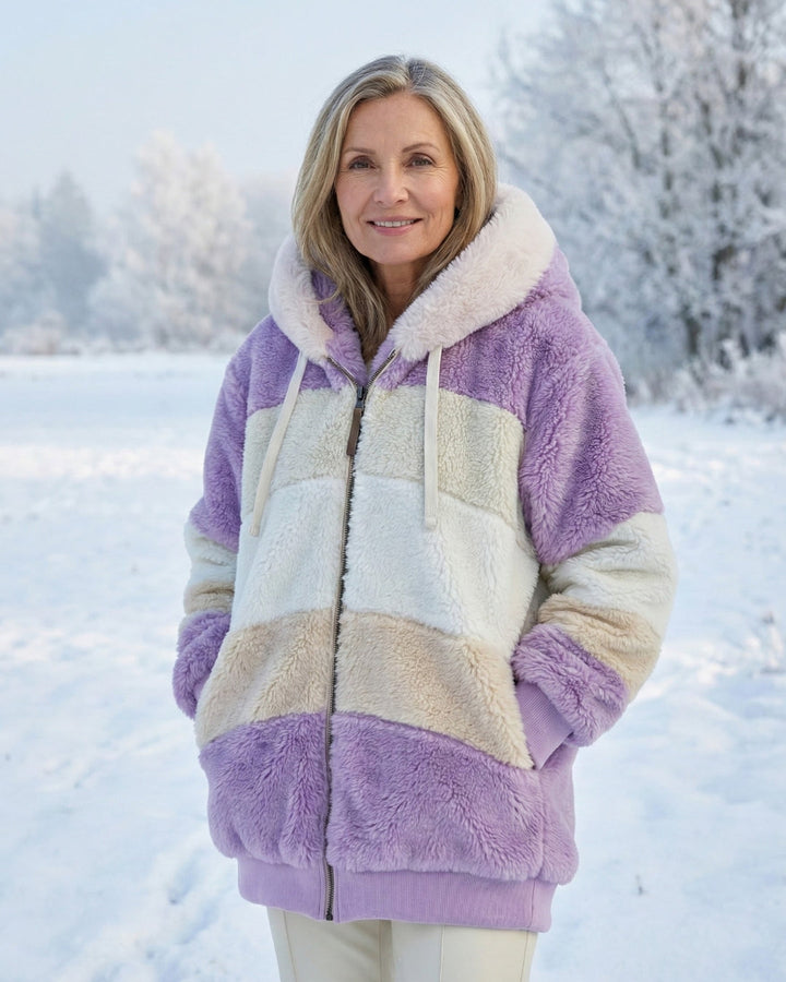 Veste en peluche colorée
