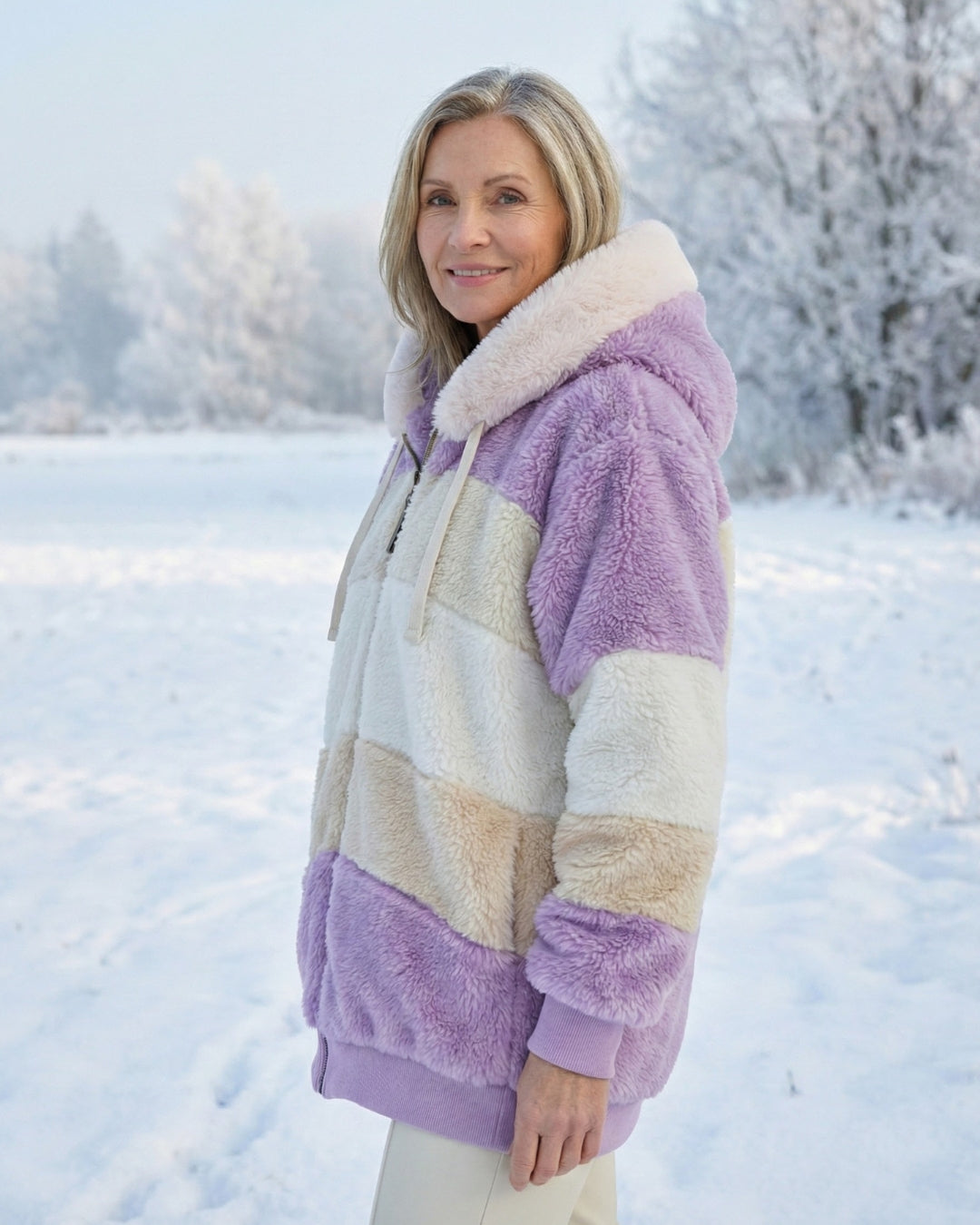 Veste en peluche colorée