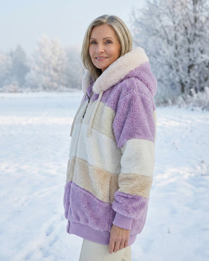 Veste en peluche colorée