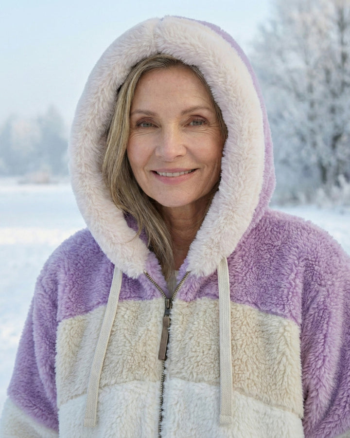 Veste en peluche colorée
