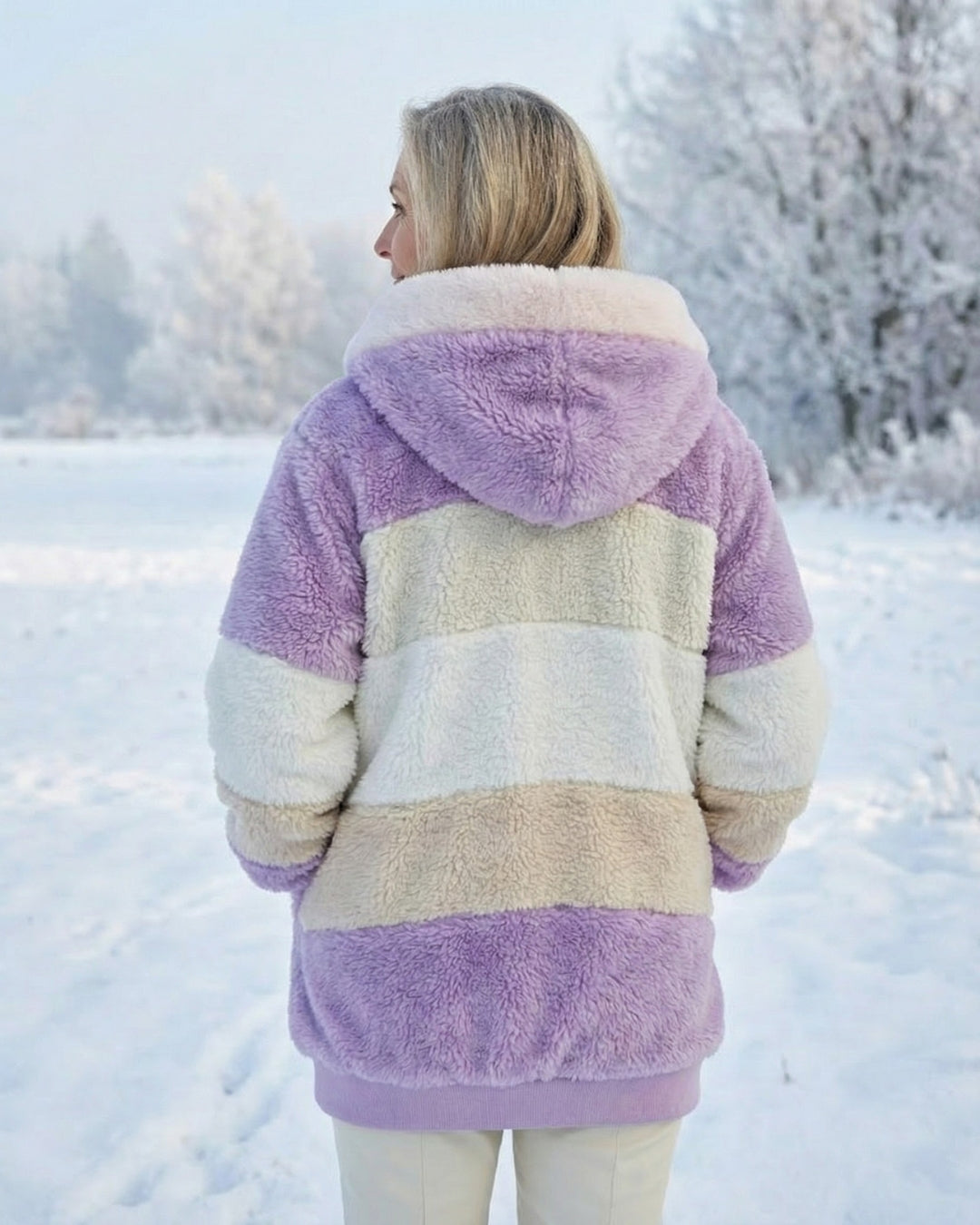 Veste en peluche colorée