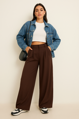 Marisse | Pantalons plissés taille haute avec jambes larges