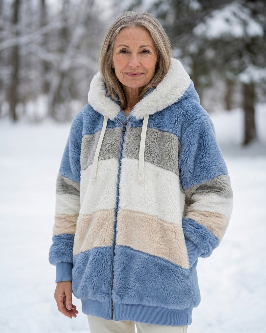 Veste en peluche colorée