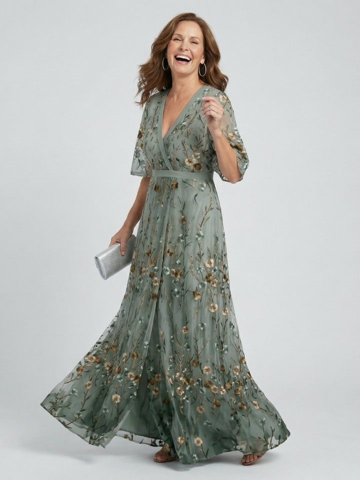 Selora | Robe Maxi Flow Halter Fleurie