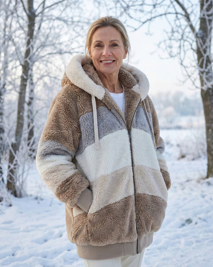 Veste en peluche colorée
