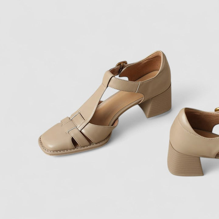 Scarlett – Talons Bloc T-Strap Orthopédiques