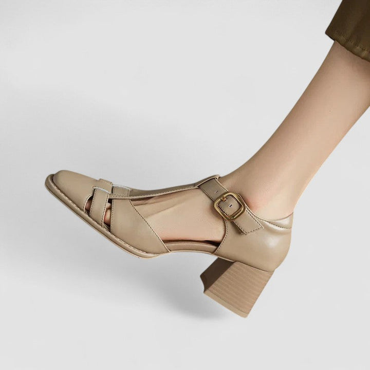 Scarlett – Talons Bloc T-Strap Orthopédiques