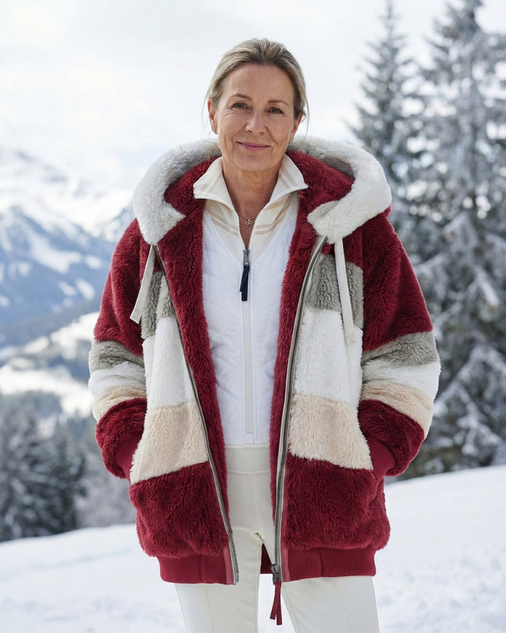 Veste en peluche colorée