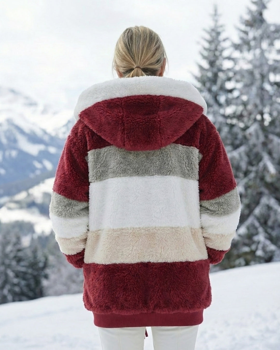 Veste en peluche colorée
