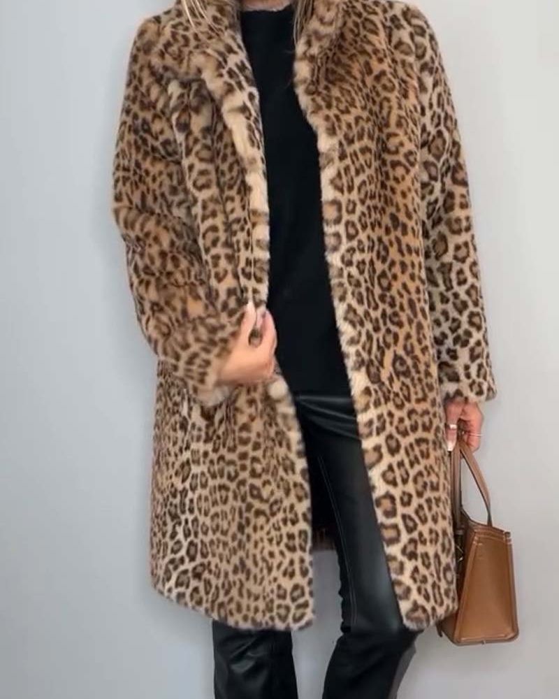 BIANCA | Manteau Léopard Long avec Élégance Intemporelle et Confort Raffiné
