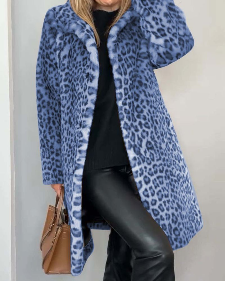 BIANCA | Manteau Léopard Long avec Élégance Intemporelle et Confort Raffiné