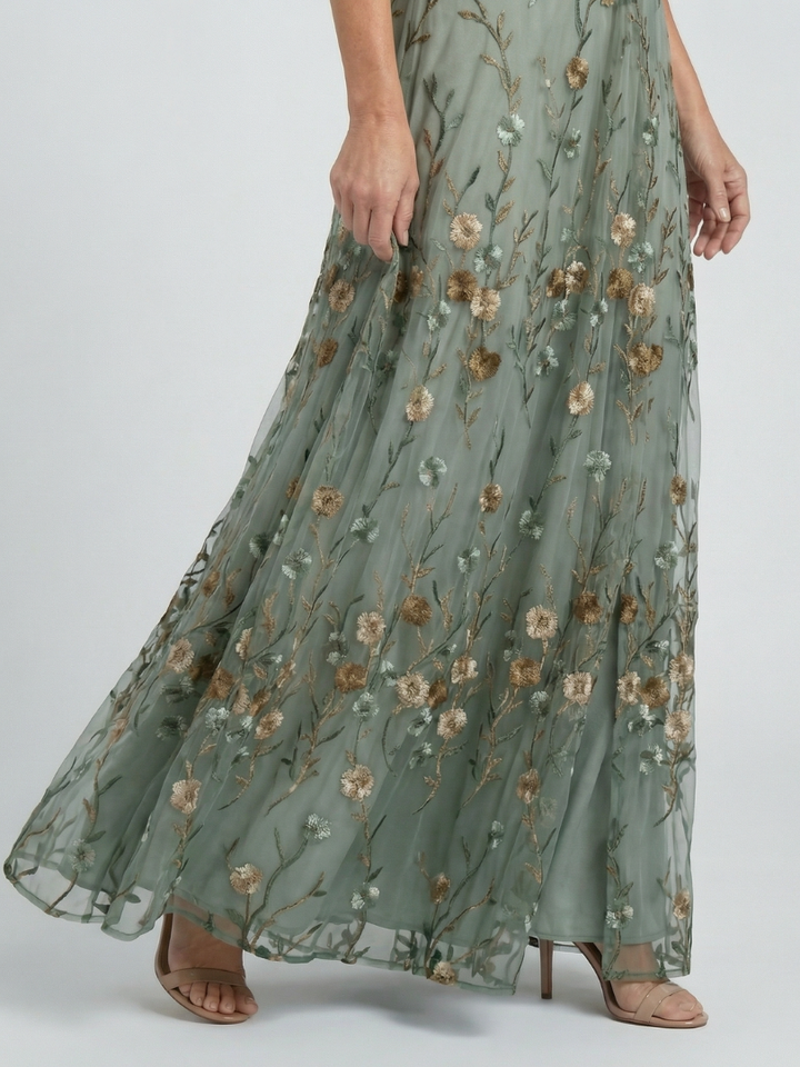 Selora | Robe Maxi Flow Halter Fleurie