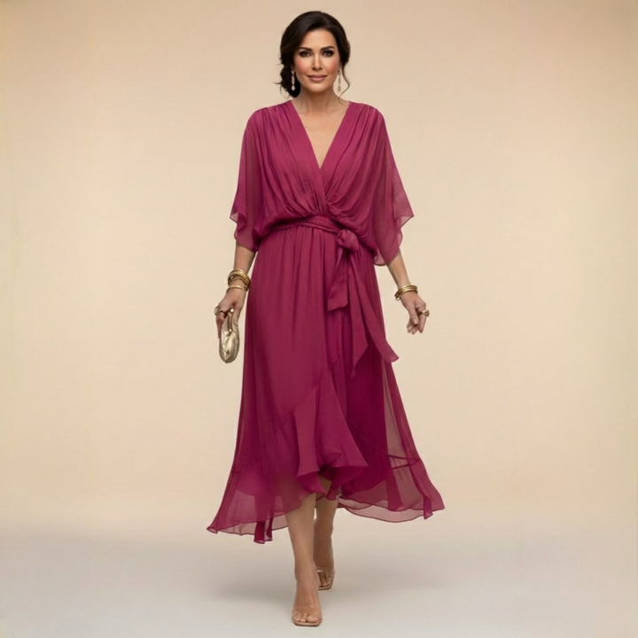 Sorena | Robe Maxi Élégante à Col V