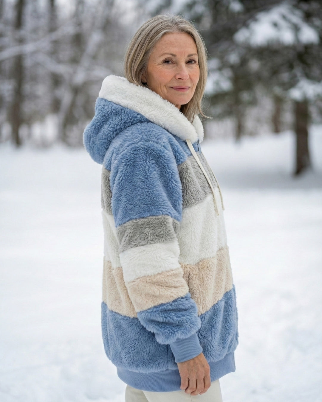 Veste en peluche colorée