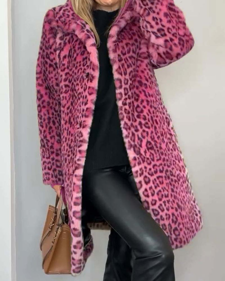BIANCA | Manteau Léopard Long avec Élégance Intemporelle et Confort Raffiné