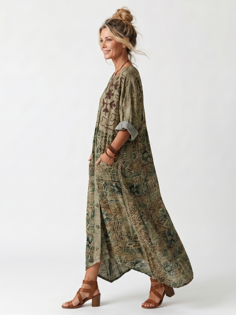 Aleta™ | Robe Midi avec Boutons