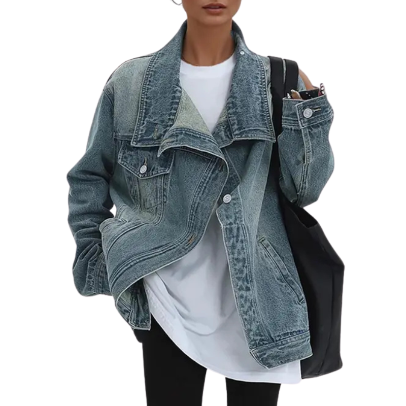 SARAH™ – Veste Boutonnée Asymétrique Tendance Street Style