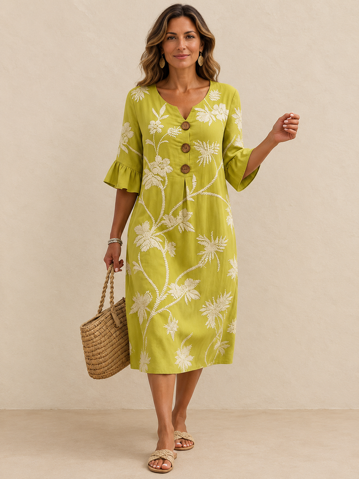 Fiorenza | Robe midi avec broderie florale