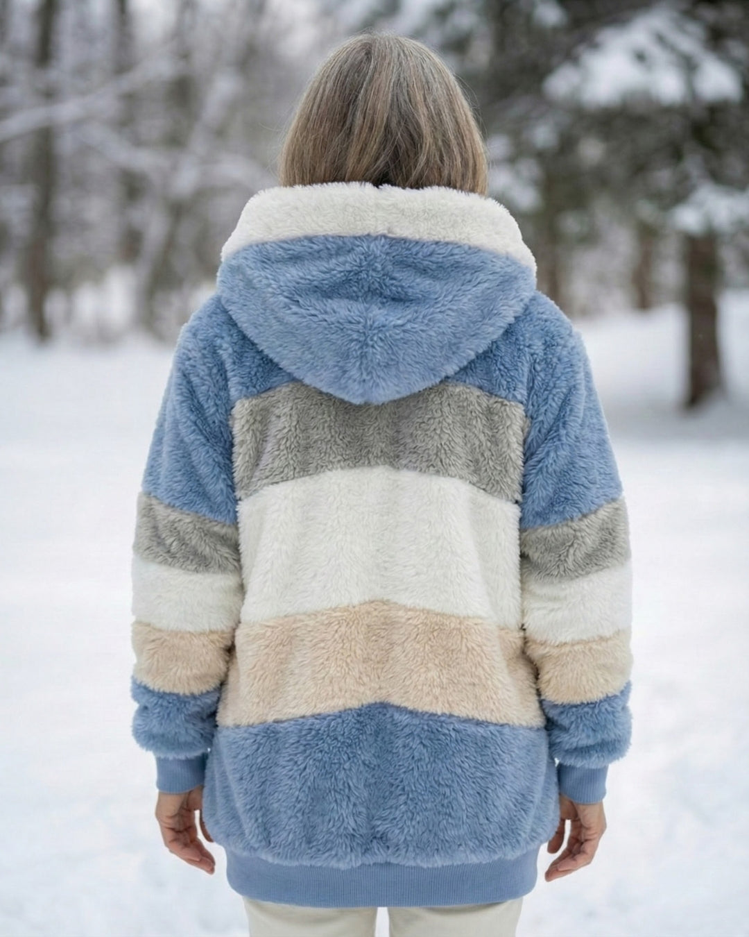 Veste en peluche colorée