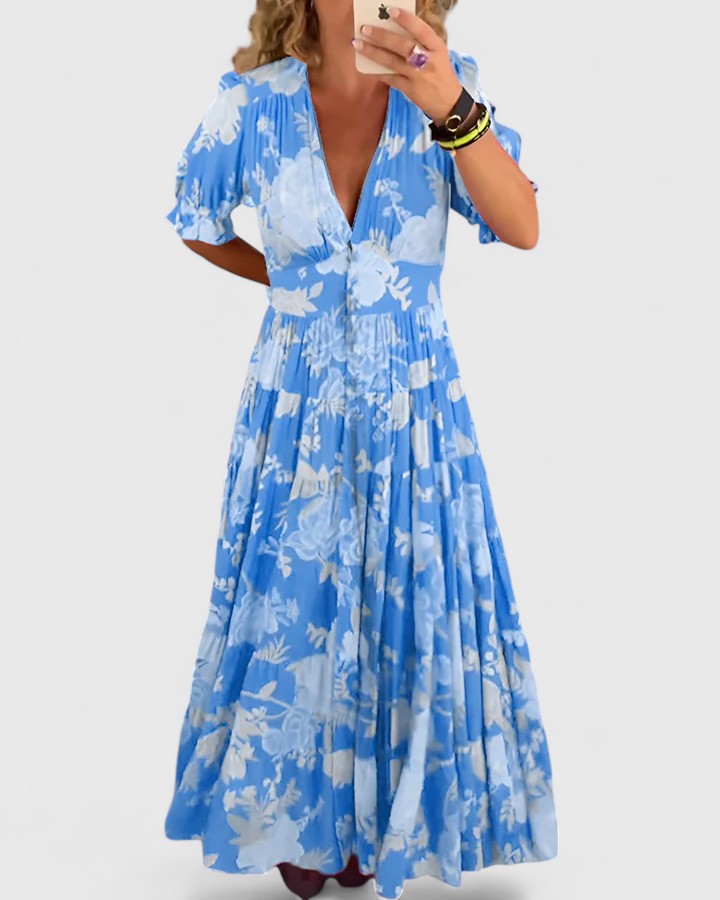 Minelle | Robe florale élégante à col en V