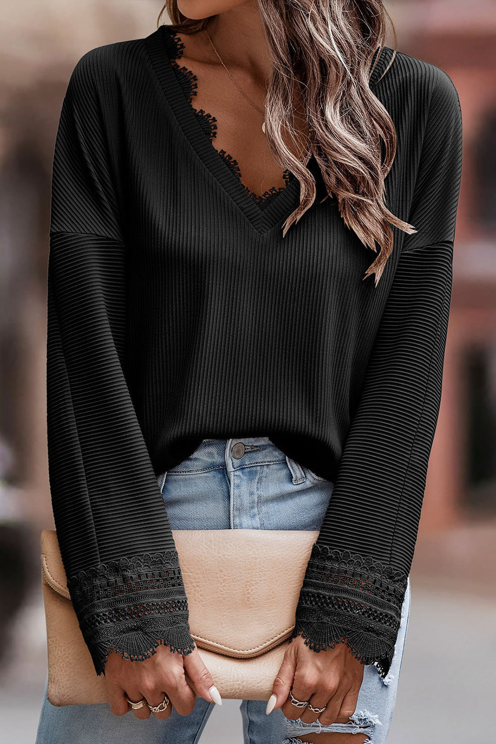 Olivia™ - Pull long à col en V élégant