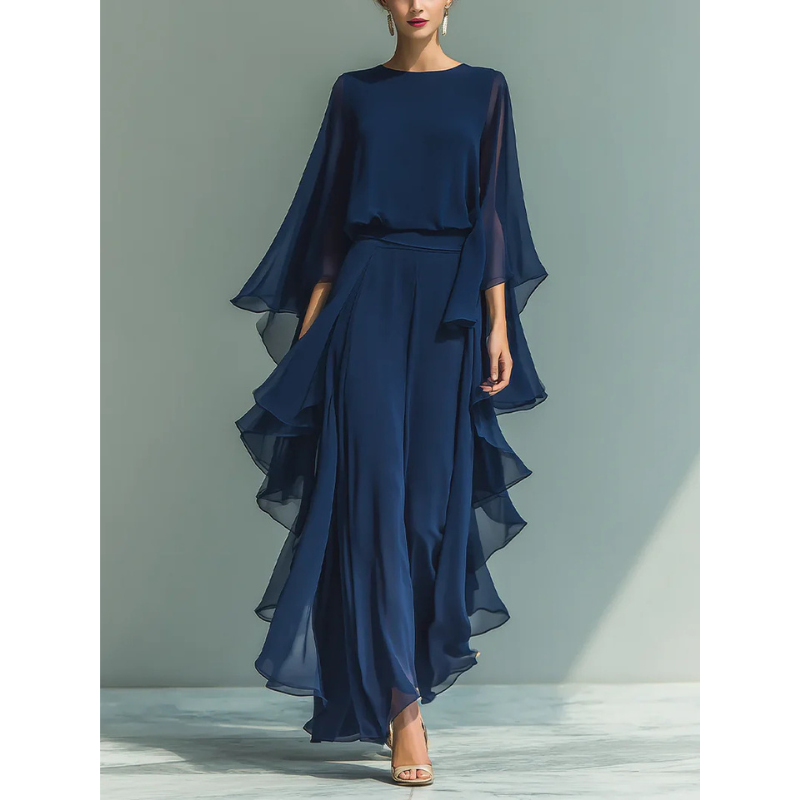 Mirelle | Ensemble Élégant en Chiffon avec Volants