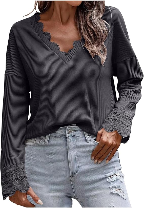 Olivia™ - Pull long à col en V élégant