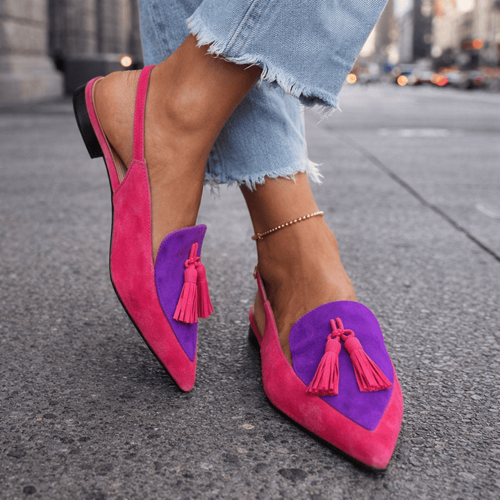 Eliza | Sandales avec lanières et pompons