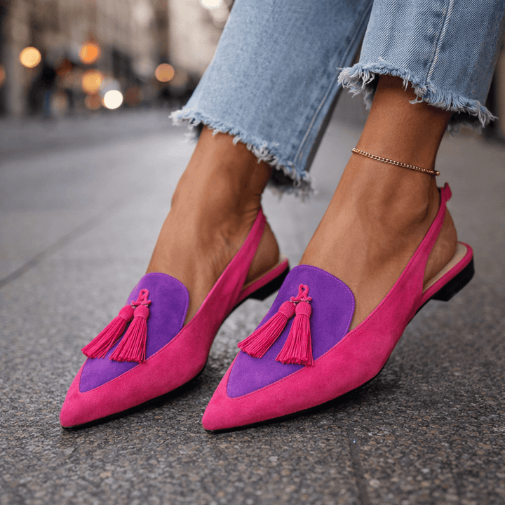 Eliza | Sandales avec lanières et pompons