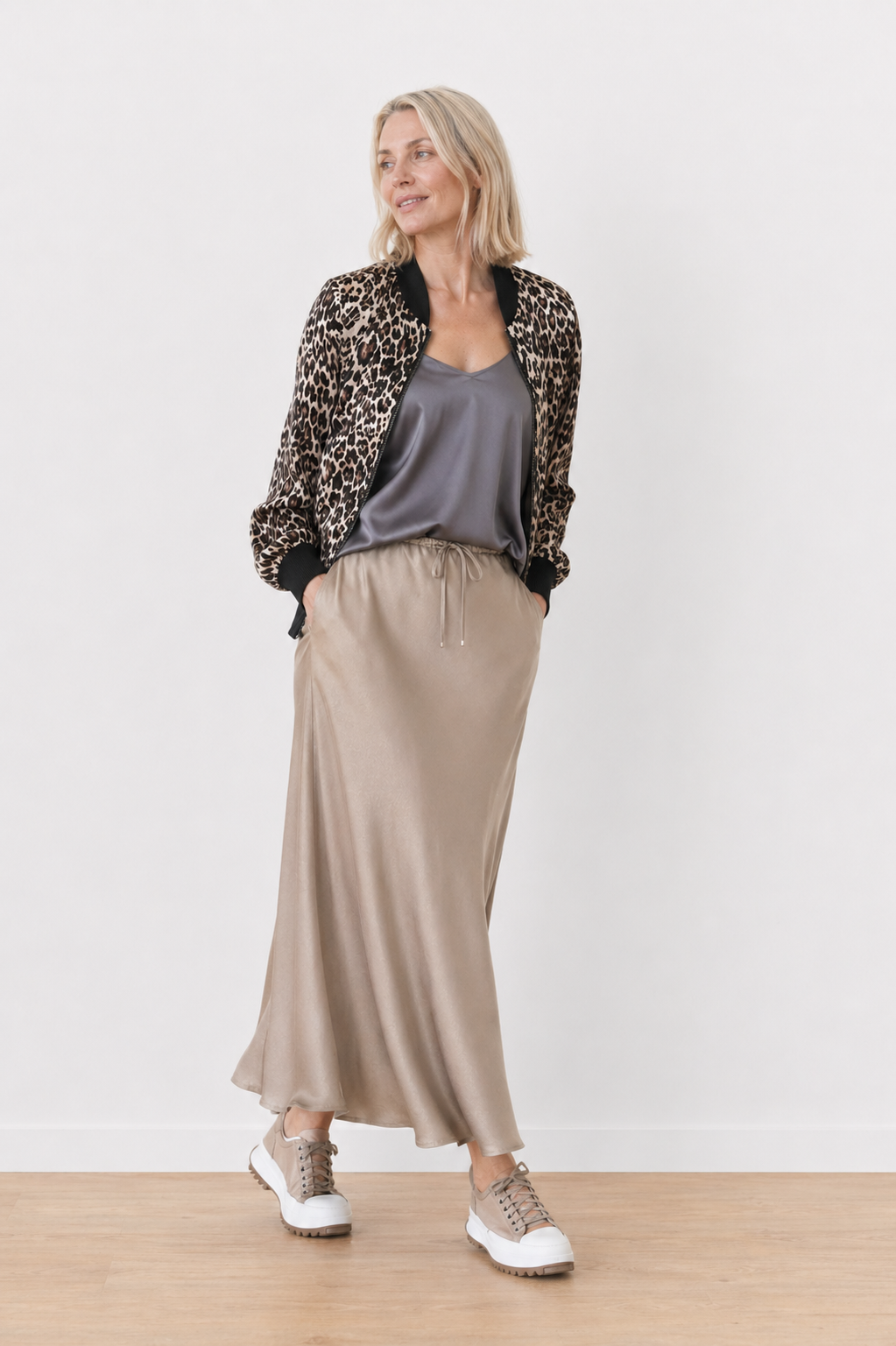 EVELYN | Jupe Longue en Satin