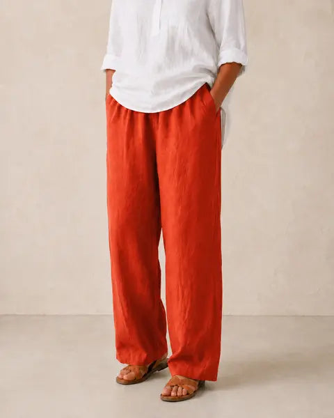 Amalia | Pantalon fluide en coton et lin