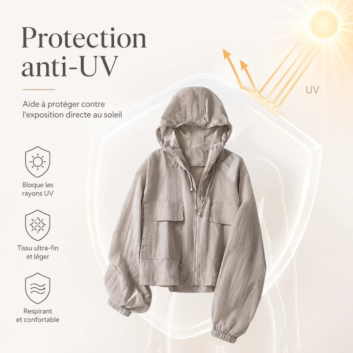 Sarah AIR Shade | Veste Anti-UV Rafraîchissante – Ultra-fine, Respirante & Légère pour l’Été
