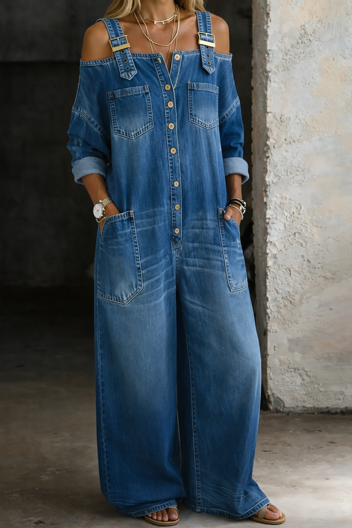 Sophia | Combinaison Denim Élégante et Décontractée