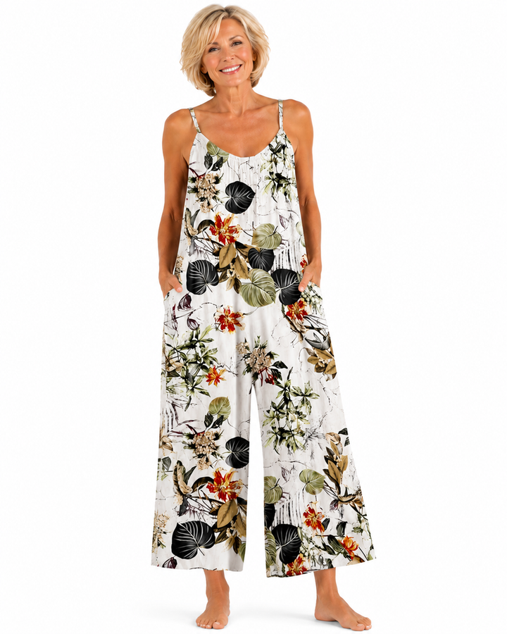 JOYCE | Salopettes de Plage à Imprimé Floral Décontractées et Amples
