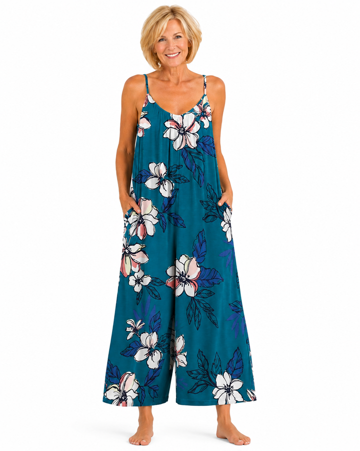 JOYCE | Salopettes de Plage à Imprimé Floral Décontractées et Amples