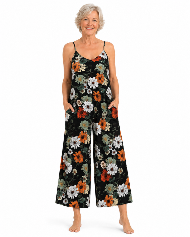 JOYCE | Salopettes de Plage à Imprimé Floral Décontractées et Amples