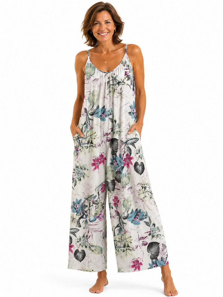 JOYCE | Salopettes de Plage à Imprimé Floral Décontractées et Amples