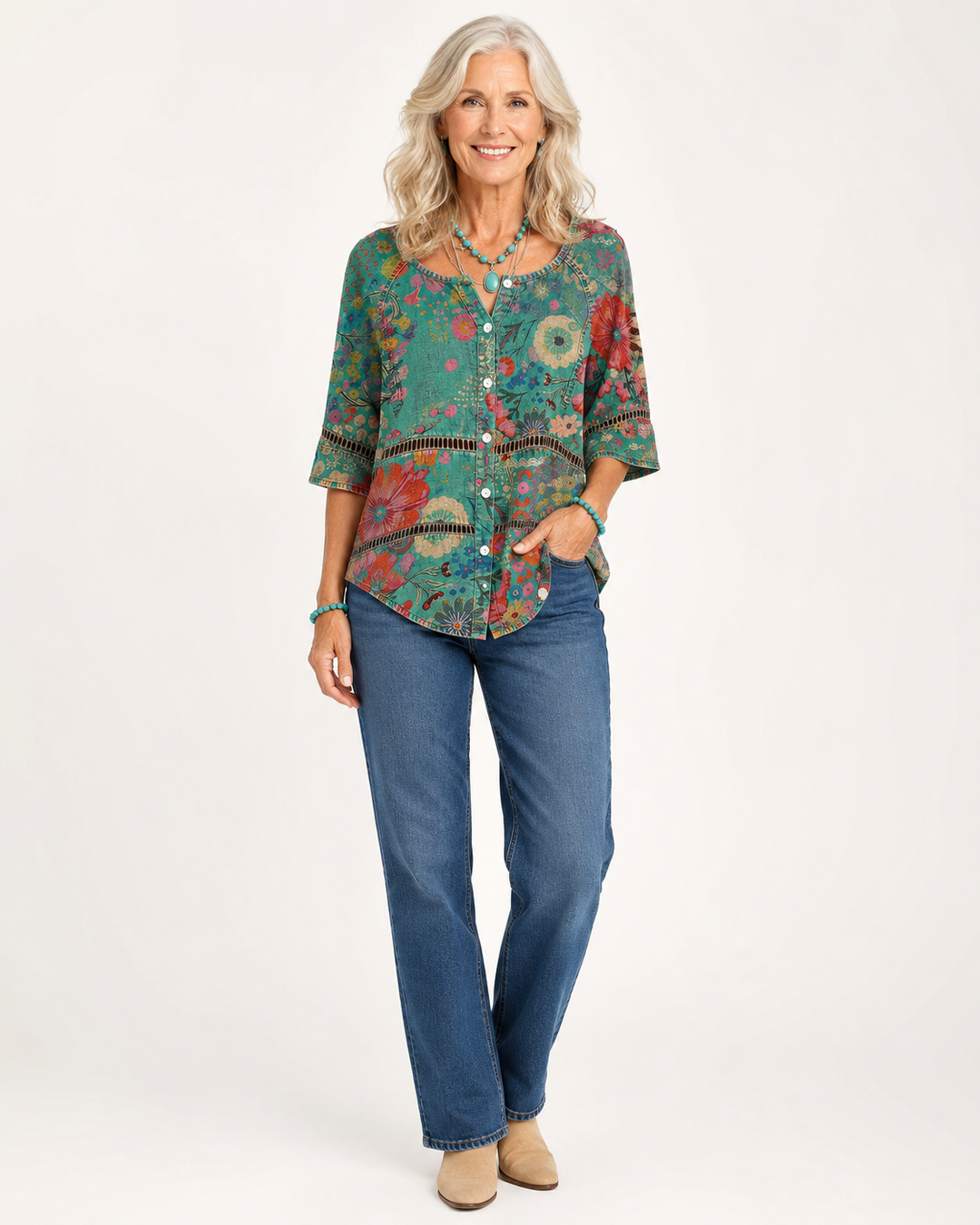Nadine | Chemisier Vintage À Imprimé Floral
