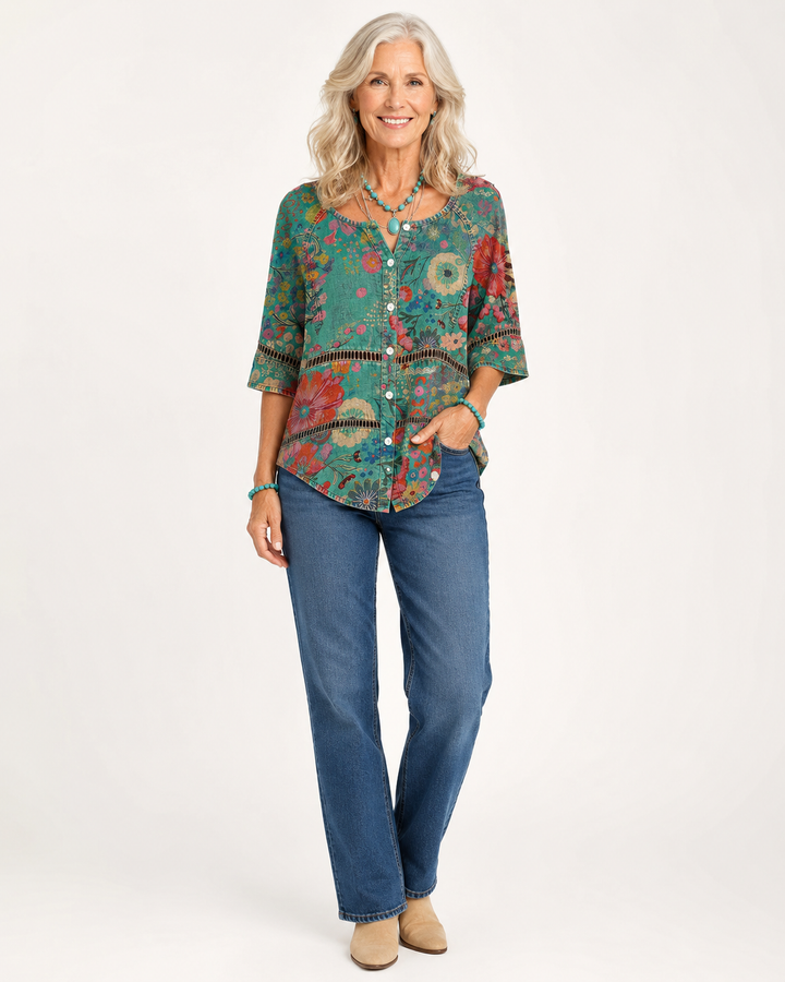 Nadine | Chemisier Vintage À Imprimé Floral