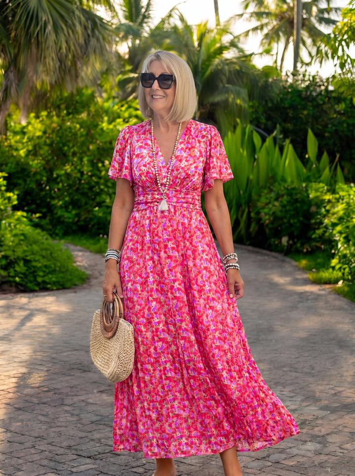 Elis – Robe longue et fluide avec imprimé floral