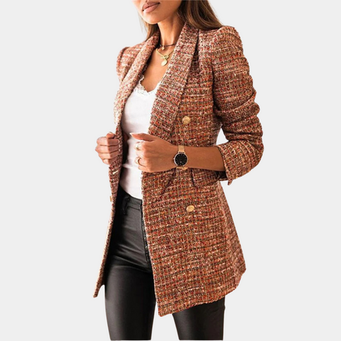 Blazer long avec poches à rabat pour femme