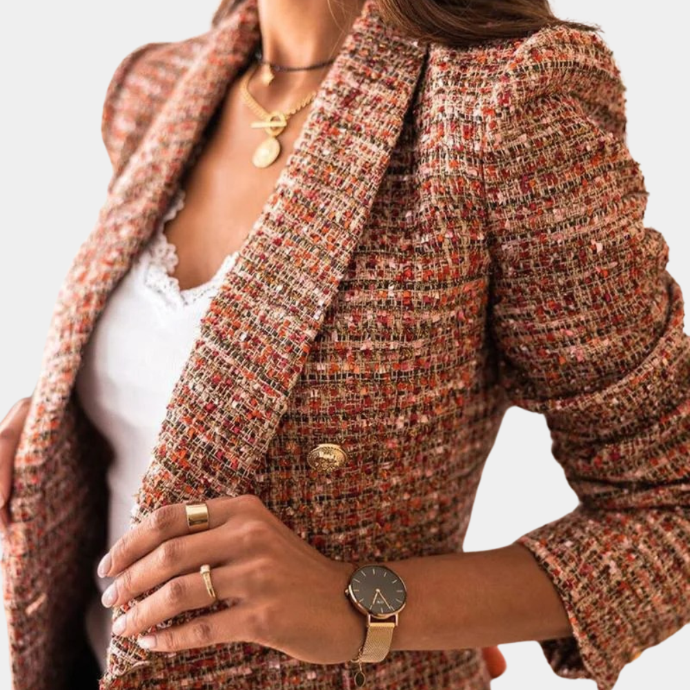 Blazer long avec poches à rabat pour femme
