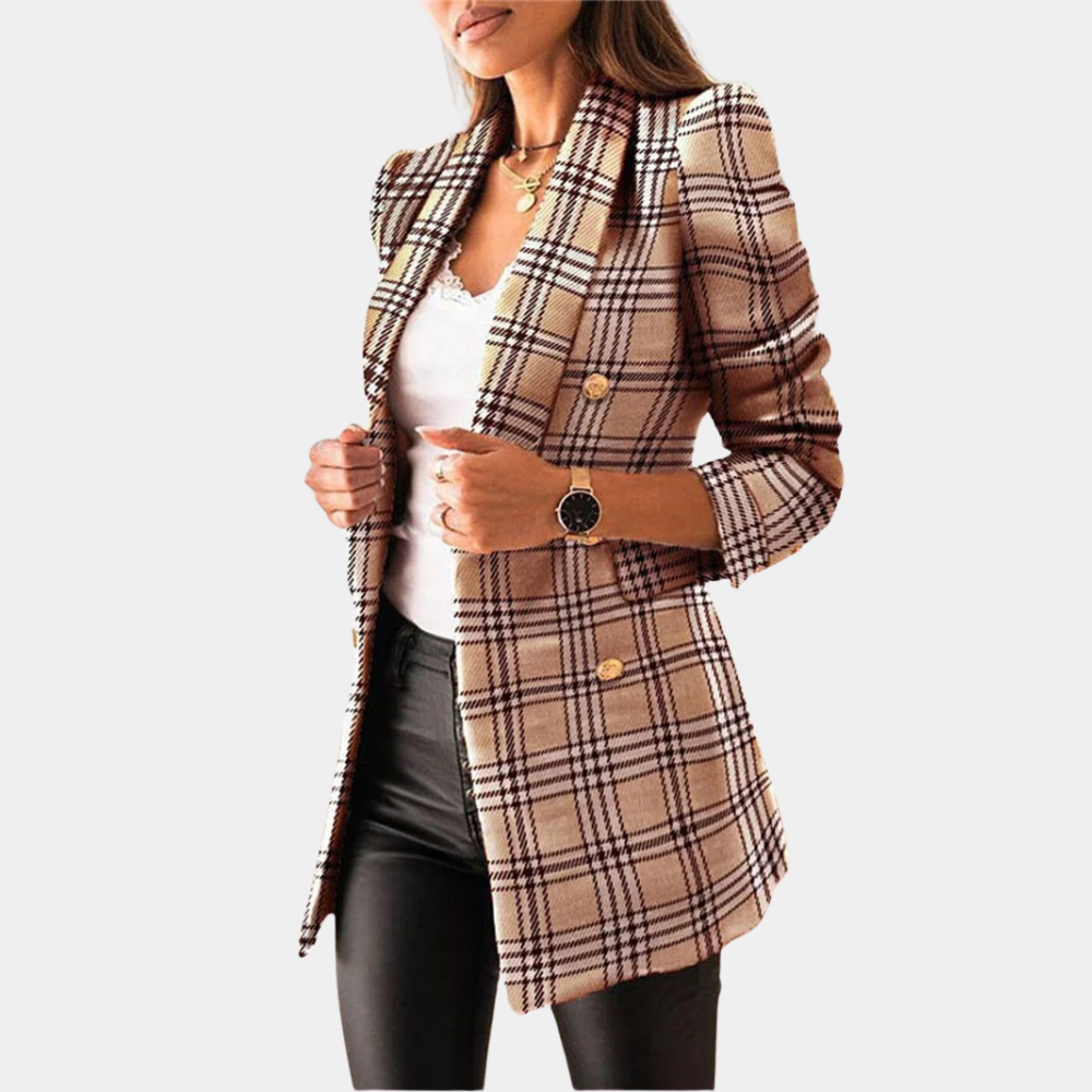 Blazer long avec poches à rabat pour femme