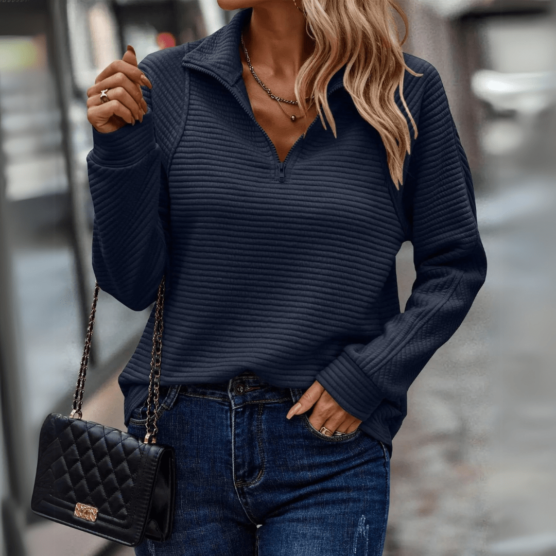 Jenica | Pull Chic à Demi-Zip