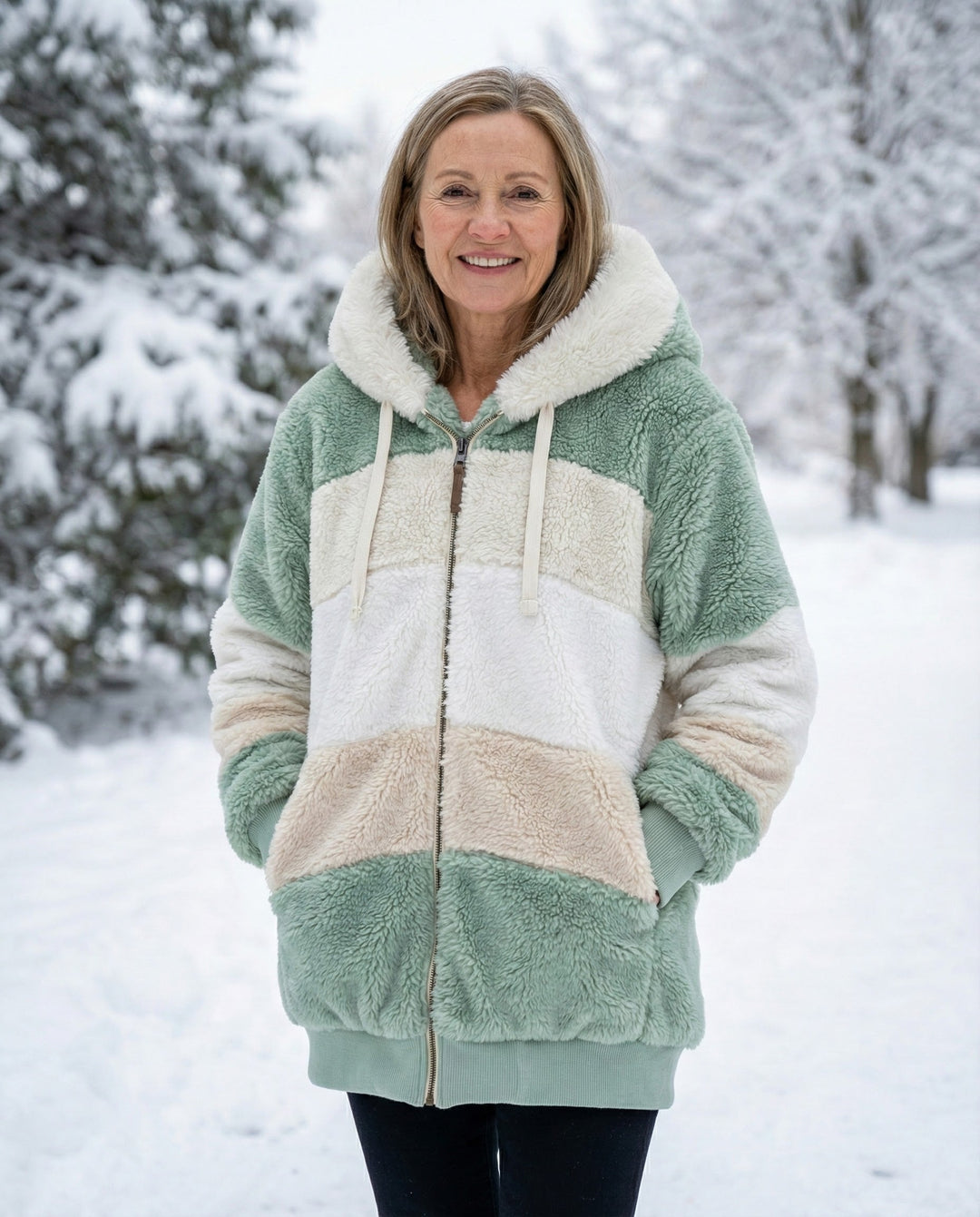Veste en peluche colorée