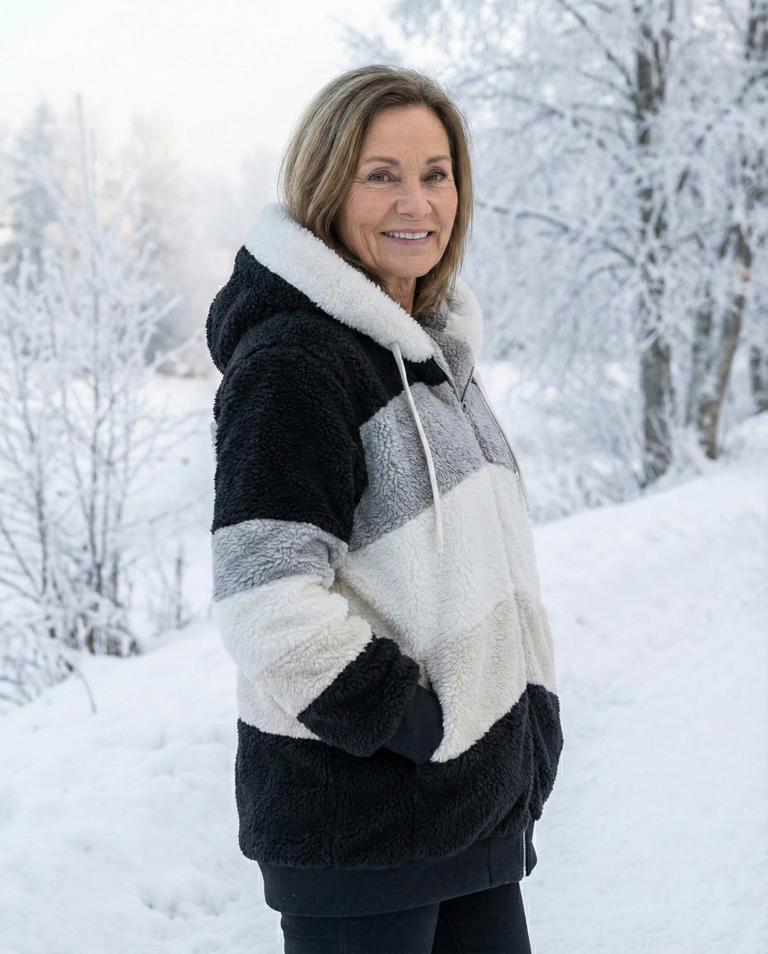 Veste en peluche colorée