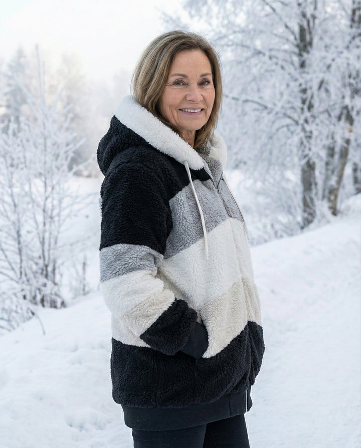 Veste en peluche colorée