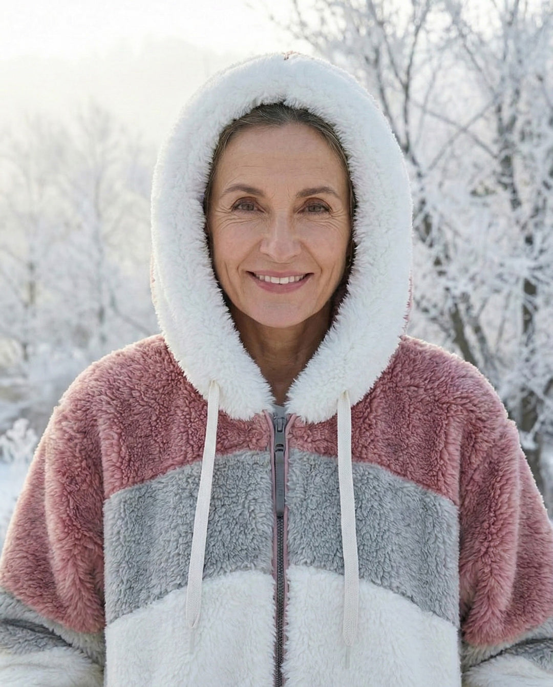 Veste en peluche colorée